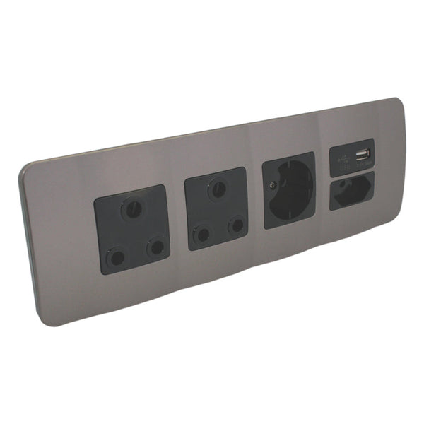 Major Tech VETi 1 - USB, V-Slim, RSA & Schuko Socket Omni Cluster - Complete | OMNI1WWT