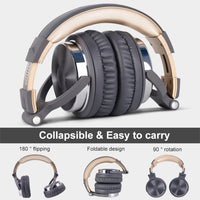 Oneodio Pro 10 Professional Wired Over Ear DJ and Studio Monitoring Headphones - Grey/Gold