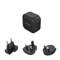 UNITEK 66W 3P USB TRAVEL CHARGER BLK (P1108ABK)* - USB-3P-CHARGE-PD-U