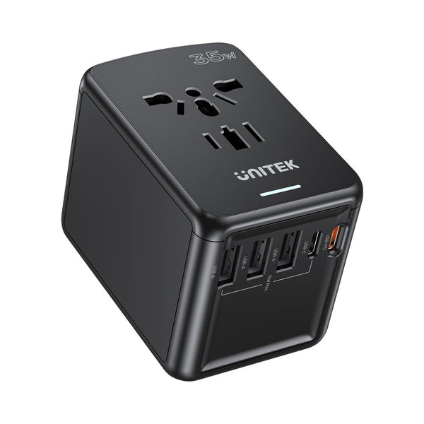 UNITEK GAN 100W UNIVERAL TRAVEL ADAPTER(P1123ABK01 - USB-CHARGER-P1123A01