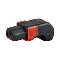IECLOCK FEMALE KETTLE LOCKABLE CONNECTOR - ANGLED-DOWN AND REWIREABLE - PWR-C13-IEC-LK-DOWN