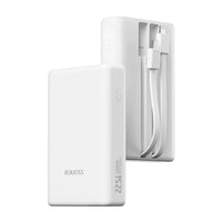 Romoss PAC20 Power Bank, 20000mAh, 22.5W Fast Charge, White Portable Charger