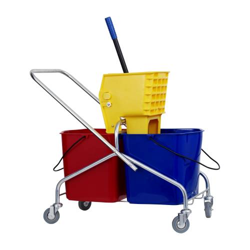SPECTRA Plastic Double Bucket And Wringer 2 X 25Lt (V Frame) - PBW2002
