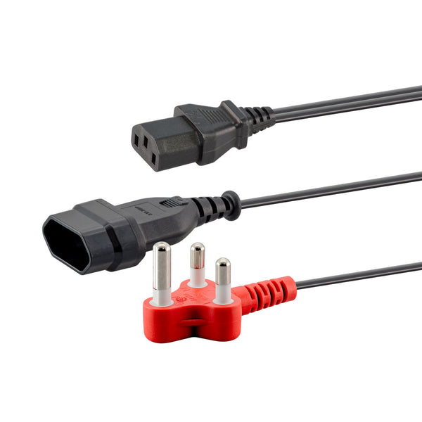 2HEADED -1IEC & 2 PIN FEMALE SOCKET - CAB-PWR-2H-IEC-2PIN
