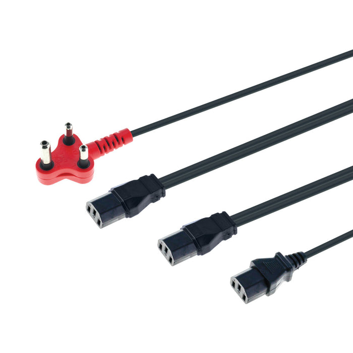 LINKQNET 4M DEDICATED PLUG POWER CABLE WITH 3X IEC C13 FEMALE CONNECTORS - CAB-PWR-3H-D-4M