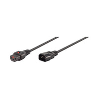 2M C13 F TO C14 M LOCKABLE POWER CABLE BLACK - CAB-C13-C14-2M-LK-BK