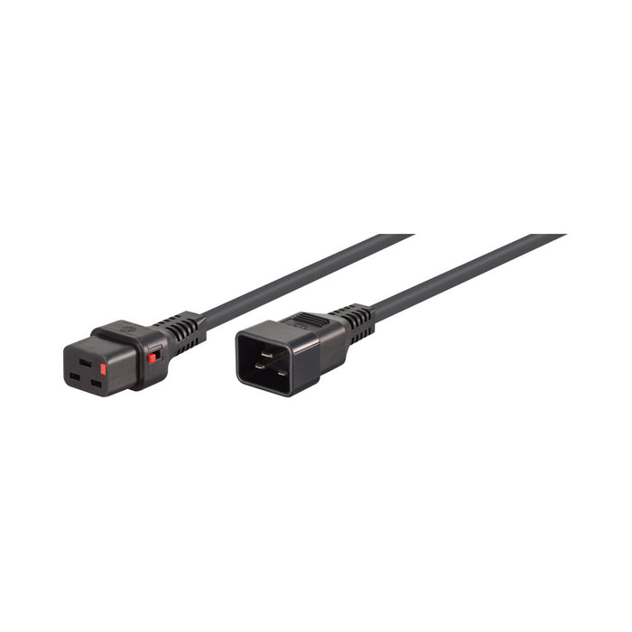2M C19 F TO C20 M LOCKABLE POWER CABLE BLACK - CAB-C19-C20-2M-LK-BK