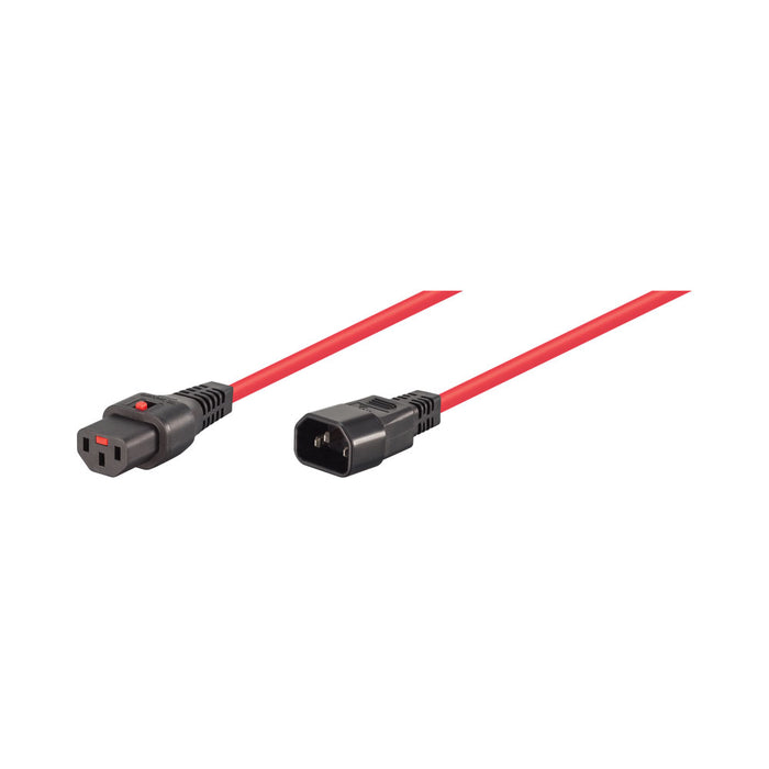 2M C13 F TO C14 M LOCKABLE POWER CABLE RED - CAB-C13-C14-2M-LK-RD