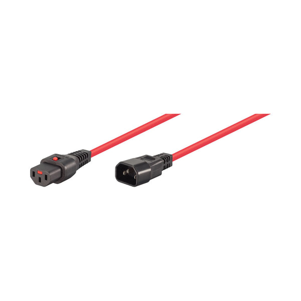 2M C13 F TO C14 M LOCKABLE POWER CABLE RED - CAB-C13-C14-2M-LK-RD