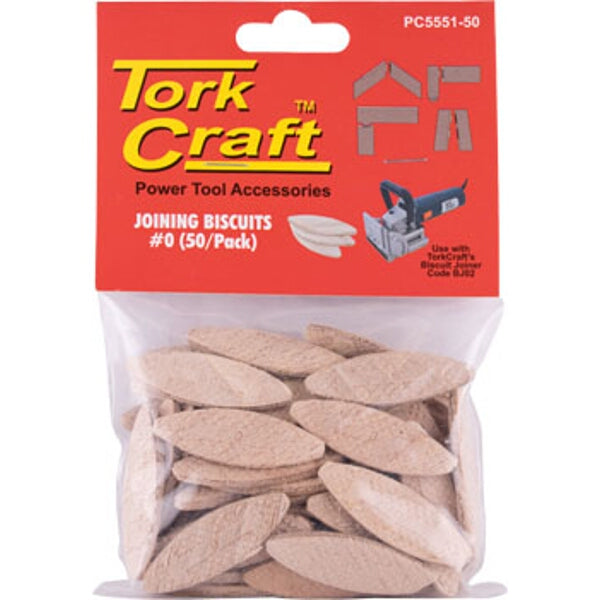 TorkCraft Biscuit Joiner #0 (50 Pack) - Woodworking Tool for Strong Joints