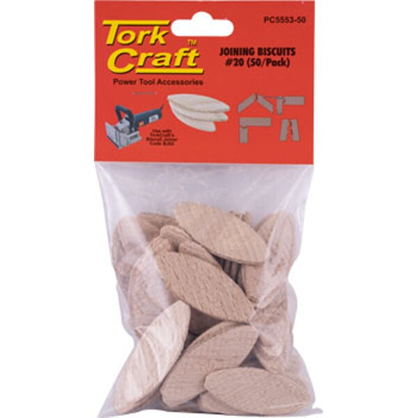TorkCraft #20 Wood Biscuits 50 Pack - Joining Biscuits for Woodworking Projects