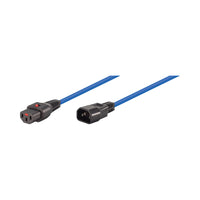 2M C13 F TO C14 M LOCKABLE POWER CABLE BLUE - CAB-C13-C14-2M-LK-BL
