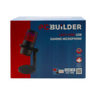 PCBuilder CAST CORE USB Gaming Microphone: Black Podcast Mic with Cardioid Pattern