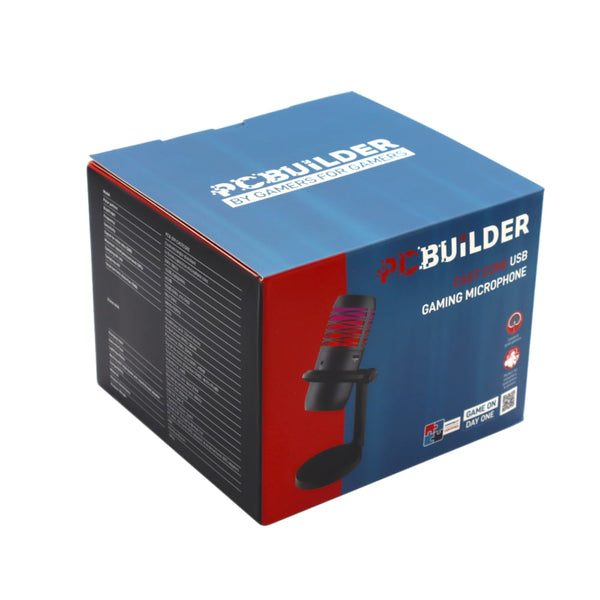 PCBUILDER CAST CORE USB Gaming Microphone Box: High-Quality Audio for Gamers and Streamers