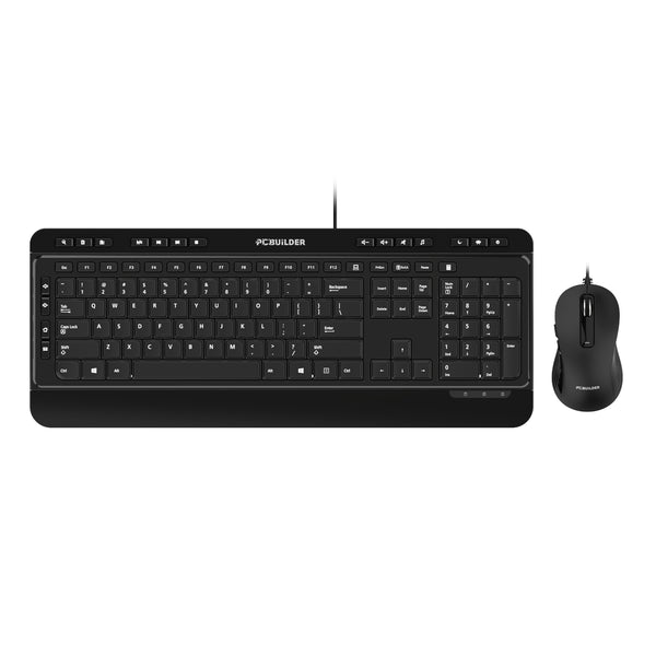PCBuilder ALPHA Silent Wired Keyboard and Mouse Combo-PCB-KBC-ALPHA-US-WIRED