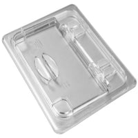 Cambro Polycarbonate Clear Hinged Flip Lid for 1/2 Size Food Pans - Durable Restaurant Food Storage Lid