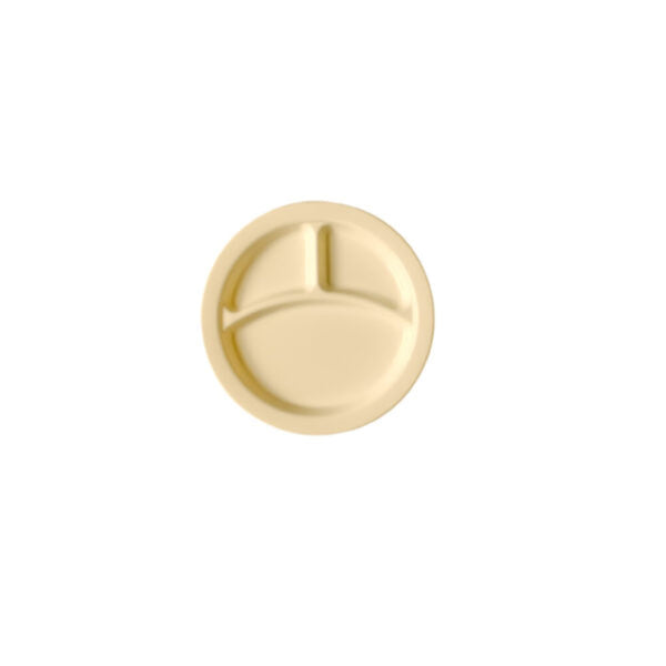 Cambro beige divided plate - 3-Section Polycarbonate Dinner Plate, 22.9cm diameter. Durable Dinnerware