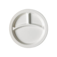 White 3-Section Polycarbonate Plate 22.9cm | Divided Dinner Plate for Portion Control | Chavda.com