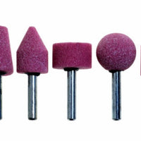 Grinding Point Set 5PC: Abrasive Rotary Tool Attachments - Conical, Cylindrical, and Ball-Shaped Grinding Stones for Precision Work.