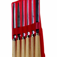 Mini File Set: 6 Assorted Needle Files with Wooden Handles | Precision Metal, Wood, Jewelry Filing