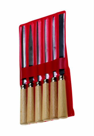 Mini File Set: 6 Assorted Needle Files with Wooden Handles | Precision Metal, Wood, Jewelry Filing