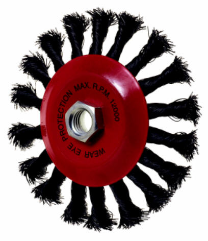 100mm Twisted Wire Wheel Brush - Heavy Duty Metal Cleaning, Rust Removal - Buy at chavda.com