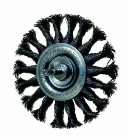 75mm Twisted Wire Wheel Brush for Rust Removal & Cleaning. Heavy-Duty Power Tool Accessory.