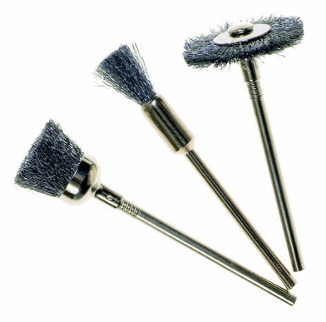 Mini Wire Brush Set of 3 - Rotary Tool Cleaning Polishing Brushes | chavda.com