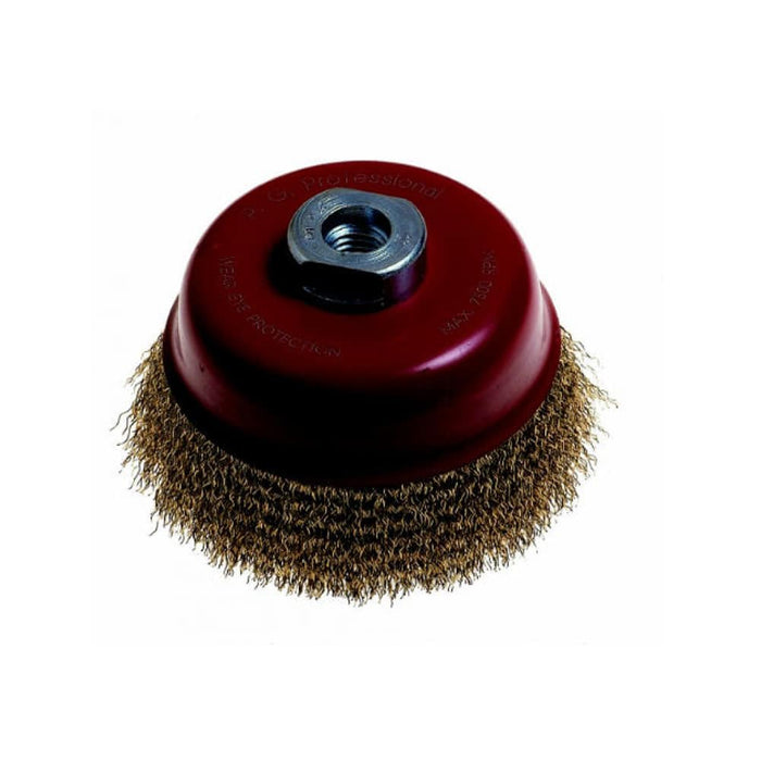 85mm x 14mm Wire Cup Brush - Heavy Duty Metal Rust Removal Grinding Tool. Professional Grade.