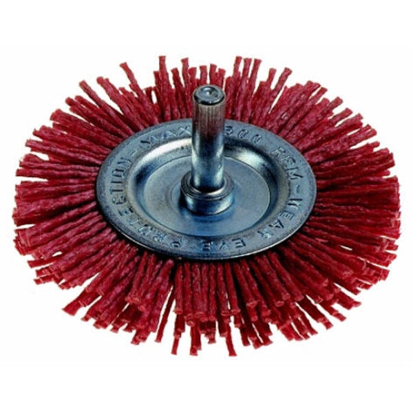 75mm Red Nylon Wheel Brush - Polishing Brush, Deburring Brush