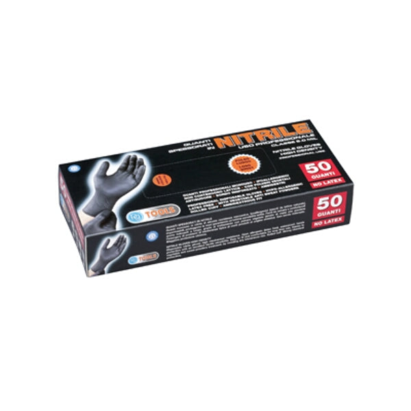 TOOL Nitrile Gloves Black - 50 Count, Latex & Powder Free - High Density Disposable Gloves for Professional Use