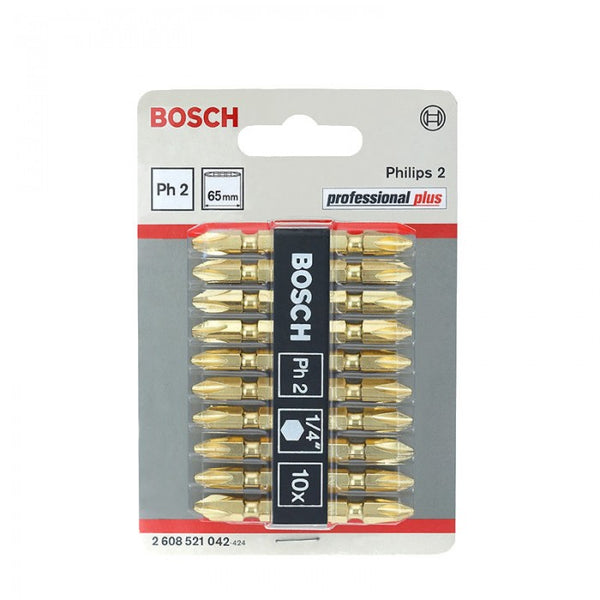 Bosch - Screwdriver Bit Golden 65mm 10pc-PH2 - 2608521042
