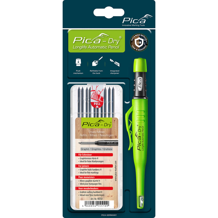 Pica-Dry Longlife Automatic Pencil H Graphite Leads: Durable Marking Tool for Joiners and Woodworkers