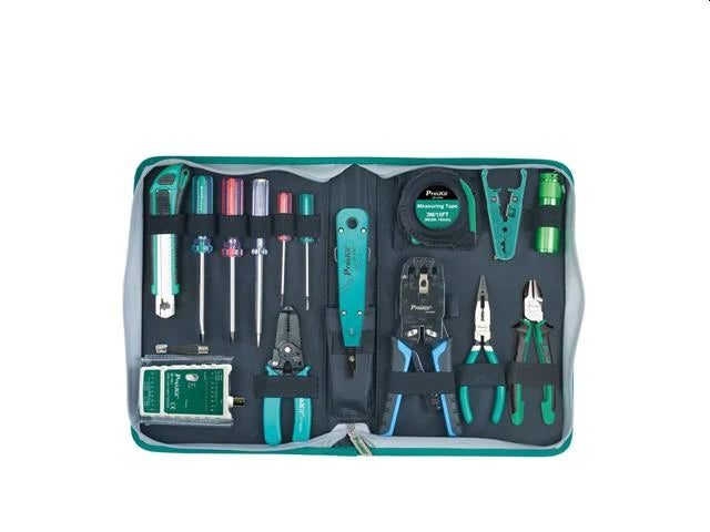 PROSKIT 15-PIECE NETWORK INSTALLATION TOOL KIT - NET-PK-4013
