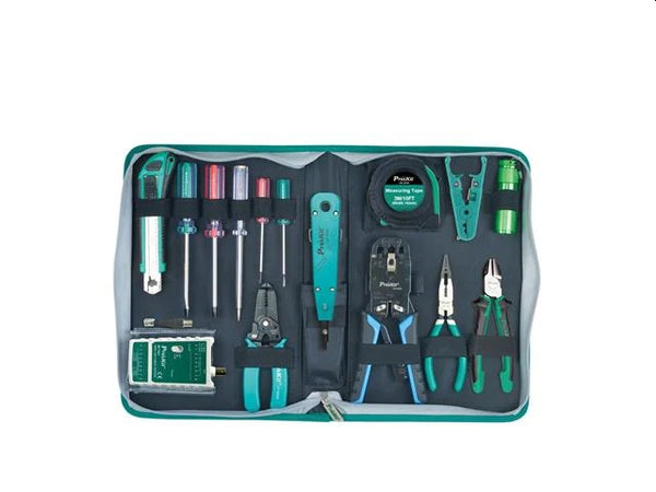 PROSKIT 15-PIECE NETWORK INSTALLATION TOOL KIT - NET-PK-4013