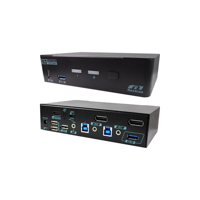 REXTRON 4K - 2 PORT (DP) TO HDMI OUT KVM SWITCH - REX-PKABM-G3112