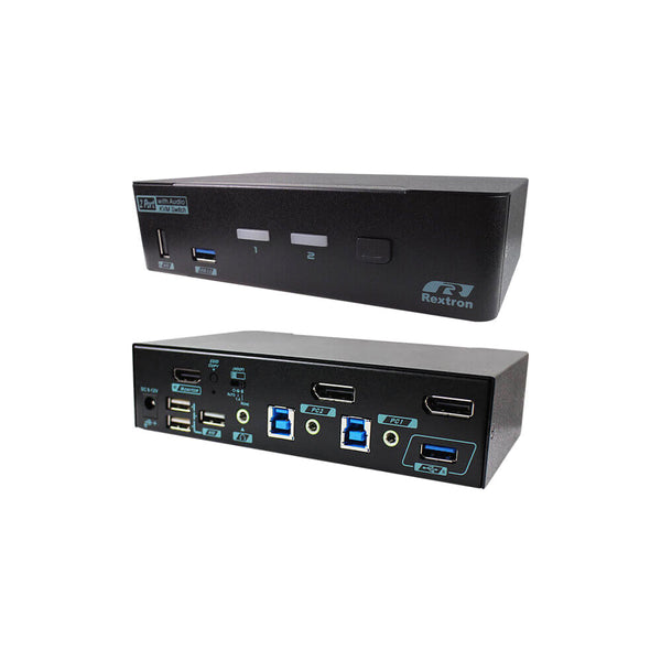 REXTRON 4K - 2 PORT (DP) TO HDMI OUT KVM SWITCH - REX-PKABM-G3112