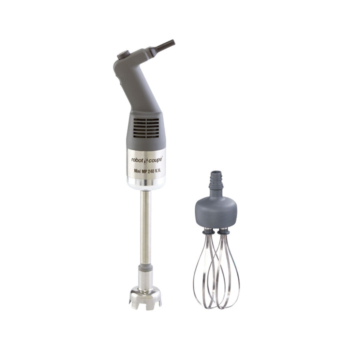 ROBOT COUPE Power Mixer Mini 240: Immersion Blender with Whisk & Knife - Professional Grade Stick Blender