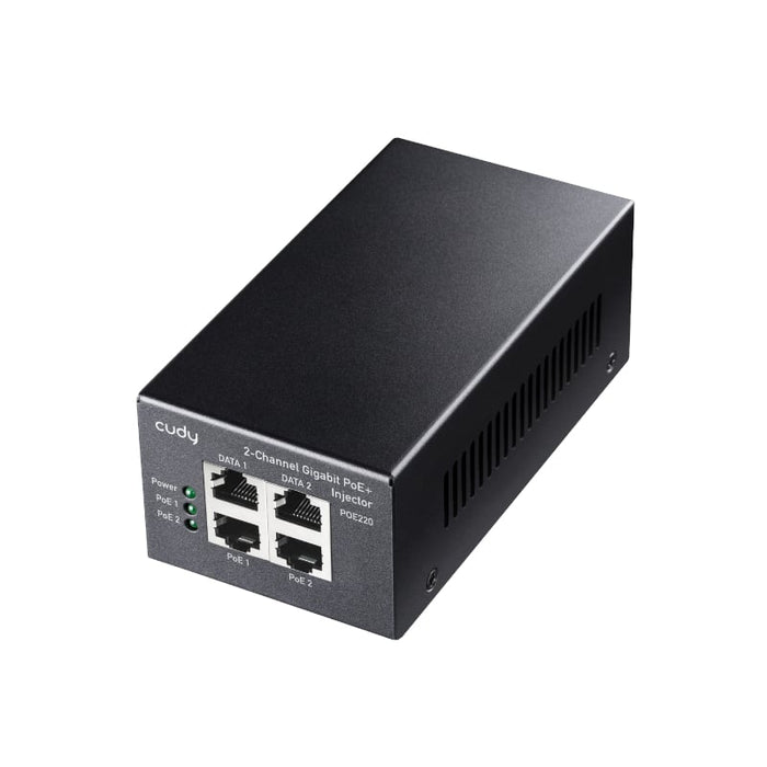 Cudy 2-Channel Gigabit PoE+ Injector: Power Over Ethernet Solution for IP Cameras, VoIP Phones & WiFi Access Points