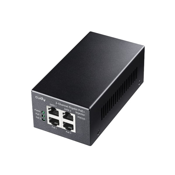 Cudy 2-Channel Gigabit PoE+ Injector: Power Over Ethernet Solution for IP Cameras, VoIP Phones & WiFi Access Points