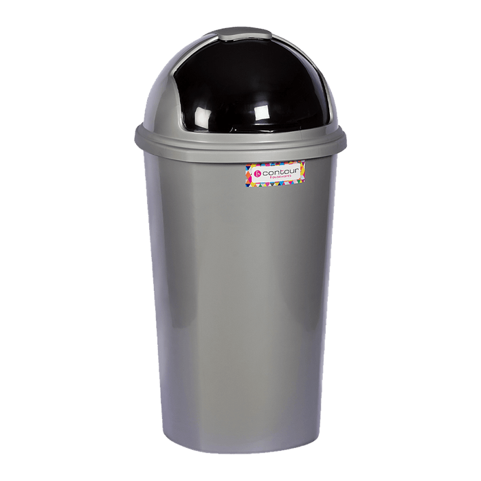 Refuse Bin Round Flip Lid 50 L Silver Xxx Prid0045