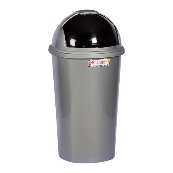 Refuse Bin Round Flip Lid 50 L Silver Xxx Prid0045