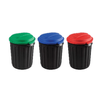 Refuse Bin Round Set(3)60 L Redblu&Grxxx Prid0050