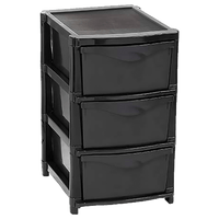Drawer Unit 3 Drawer Black Unassem Xxx Prid0155