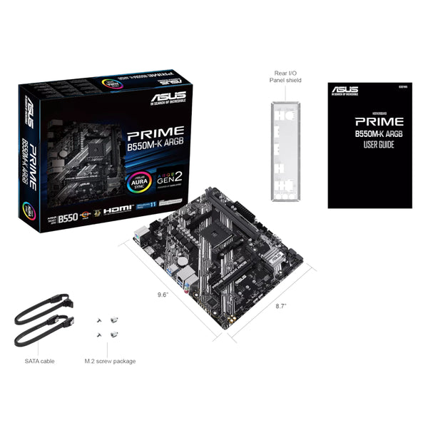 Asus PRIME B550M-K ARGB AM4 M-ATX Motherboard-PRIME B550M-KARGB