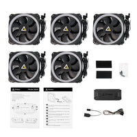 Antec Prizm 120 ARGB Case Fan 5 Pack + Controller - Black-PRIZM 120 ARGB 5+C