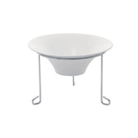 Fortis Tall Medium Round Bowl Stand - 252mm x 180mm - Stainless Steel & Ceramic Buffet Server
