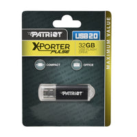 Patriot Xporter 32GB USB2.0 Flash Drive - Black-PSF32GXPPBUSB