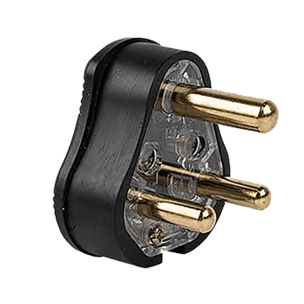 Plug Top Solid Brass Pin H/D Rubber Pt 01