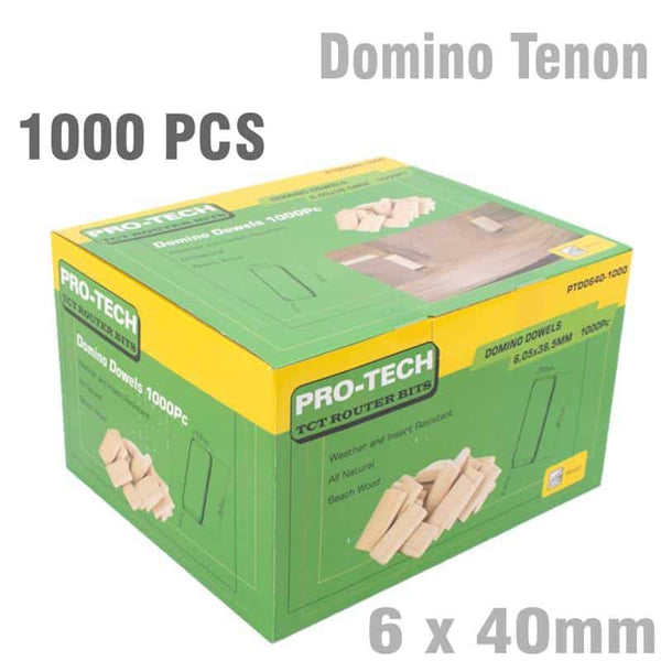 PRO-TECH Domino Dowels 6x40mm 1000pc Box: Beech Wood Joinery Tenons for Woodworking Projects, Domino Tenon by chavda.com